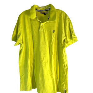 Prince & Fox Mens Polo Shirt Yellow Blue Logo Size XL/TG